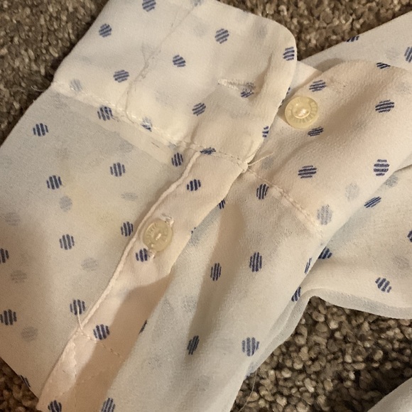 Aeropostale see through polka dot long sleeve button blouse - Picture 2 of 4